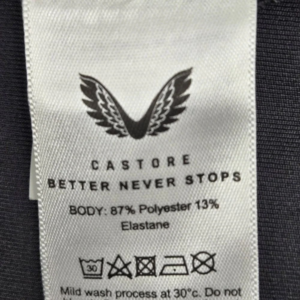 Castore Men‎ Activewear Top L Black Logo Zipper Long Sleeve